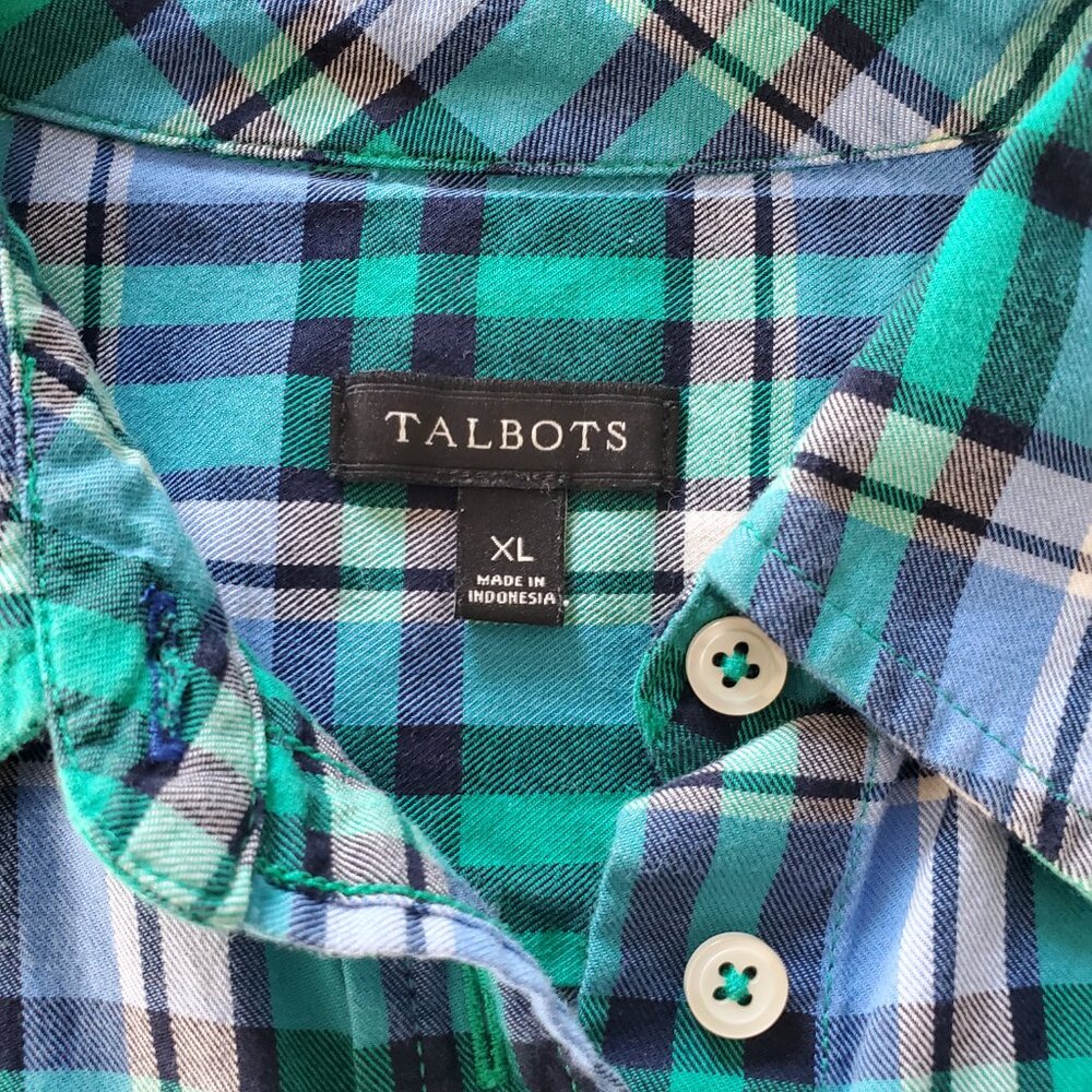 Talbots Classic Cotton Shirt - Singing Plaid XL - Picture 7 of 11